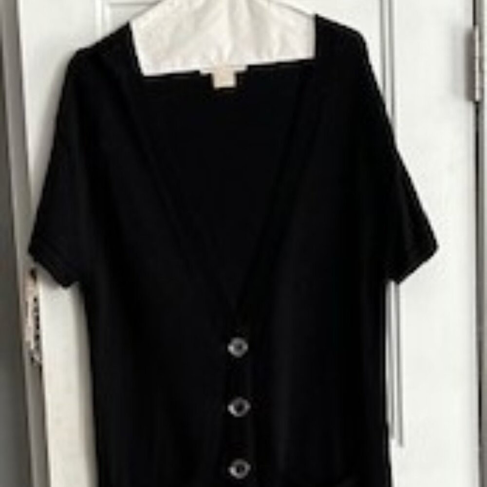 Michael Kors. cardigan long sweater, black, M